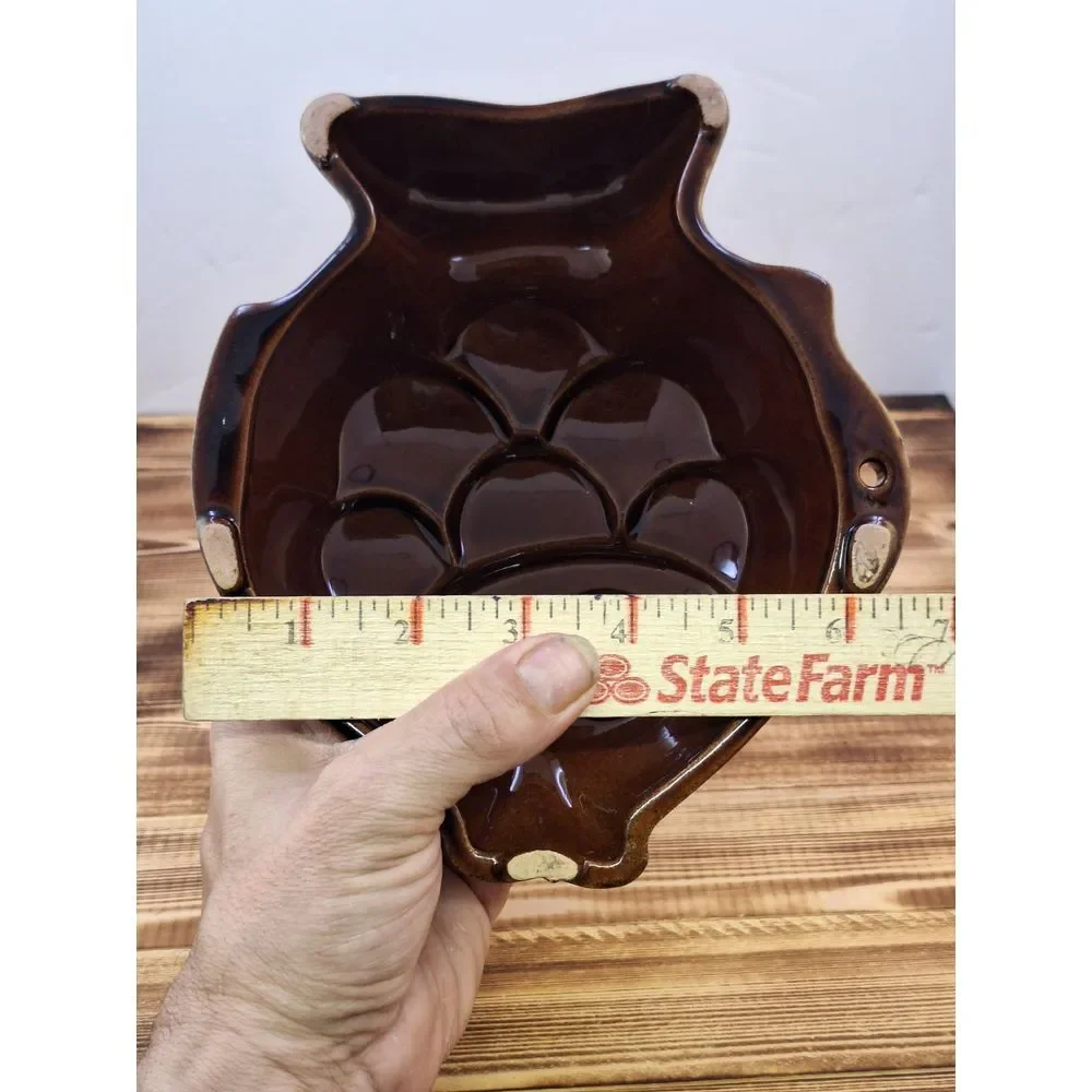 Vintage West German Brown Earthenware Fish Ceramic Pudding Pastry Mold W Germany